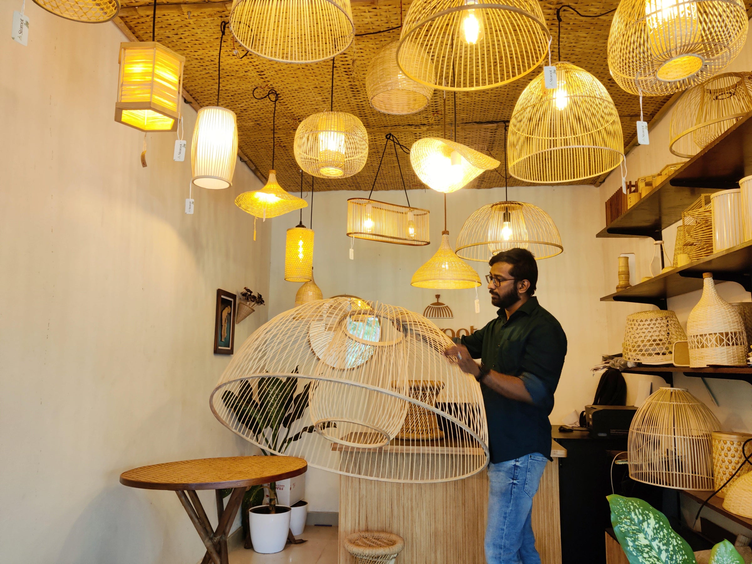 Handcrafted bamboo lighting and sustainable home decor collection from Storoot