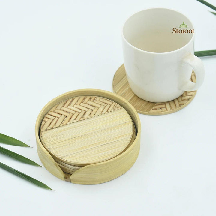 Bamboo Tea Coaster set of 4 - personalized sustainable gift