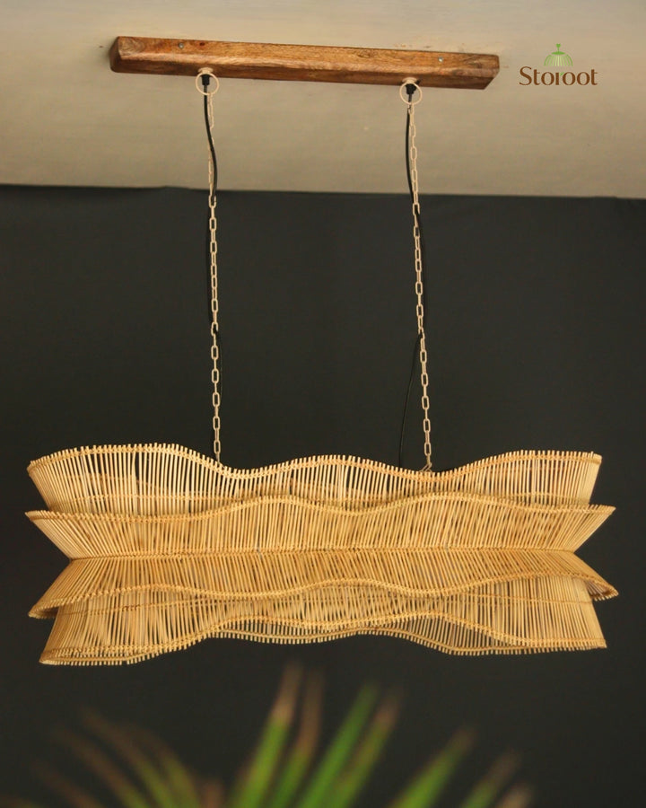Liyora Flow – Sculptural Cane Linear Chandelier