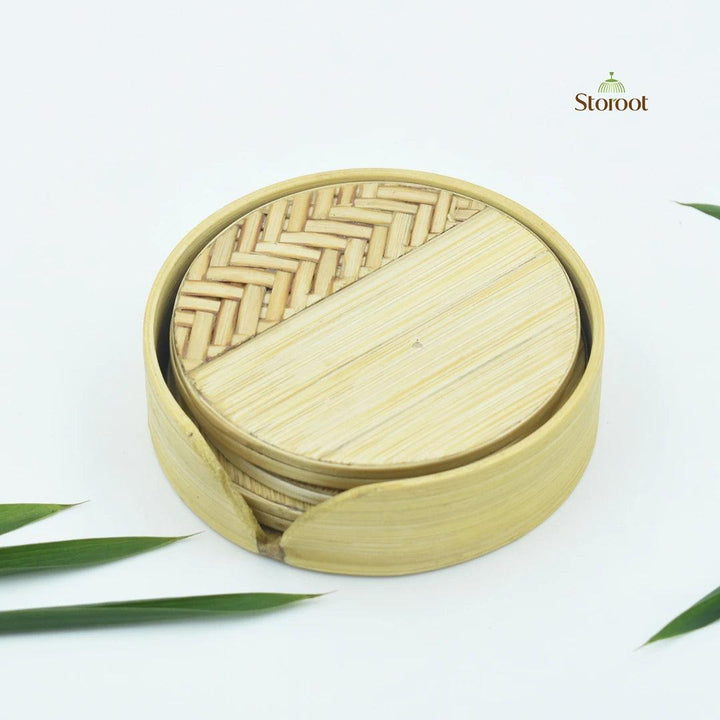 Bamboo Tea Coaster set of 4 - personalized sustainable gift