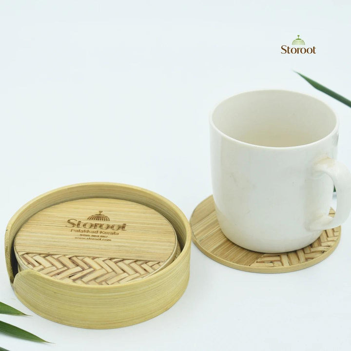 Bamboo Tea Coaster set of 4 - personalized sustainable gift