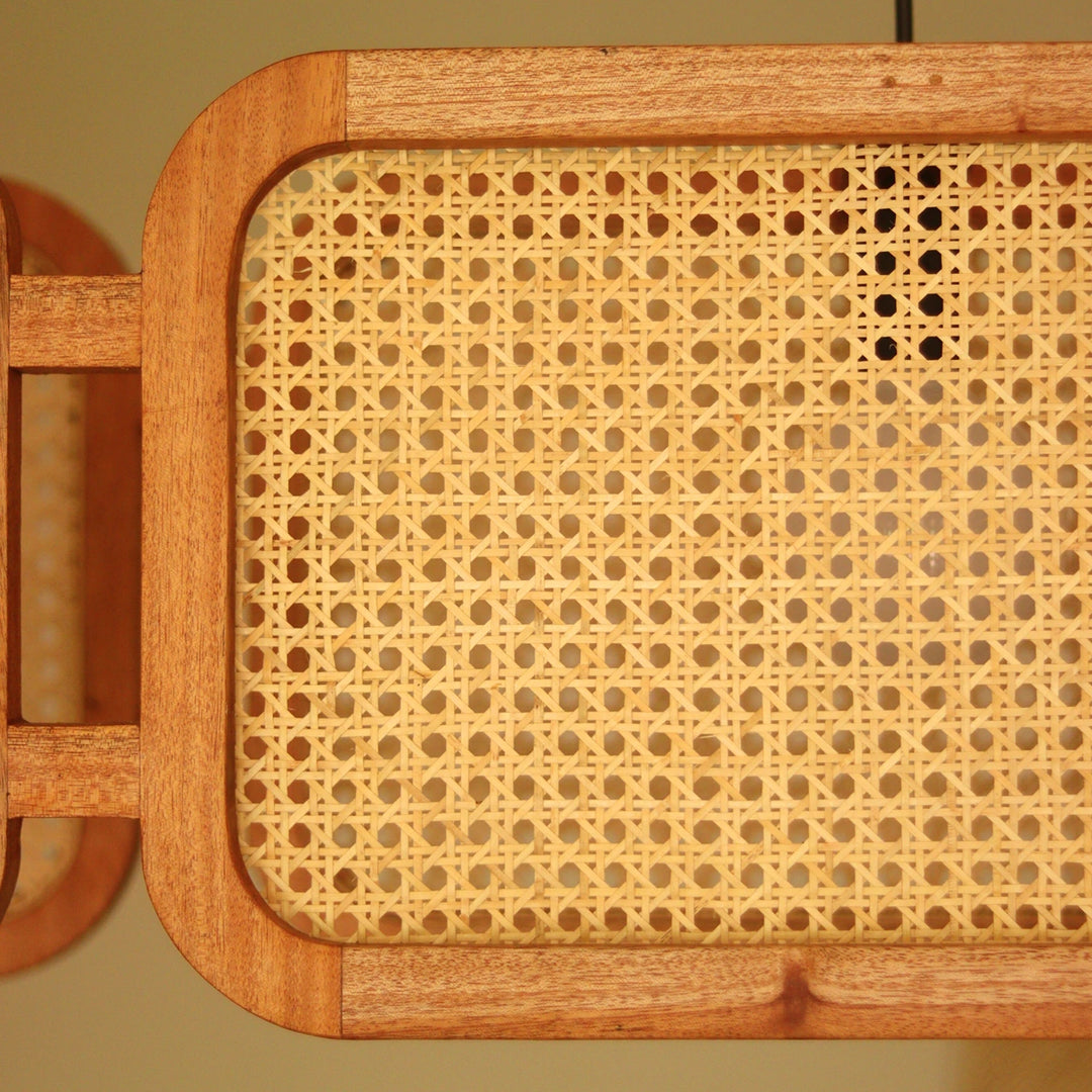 ArCane Rattan Cane Linear Light – L43 Long Chandelier 43 inch