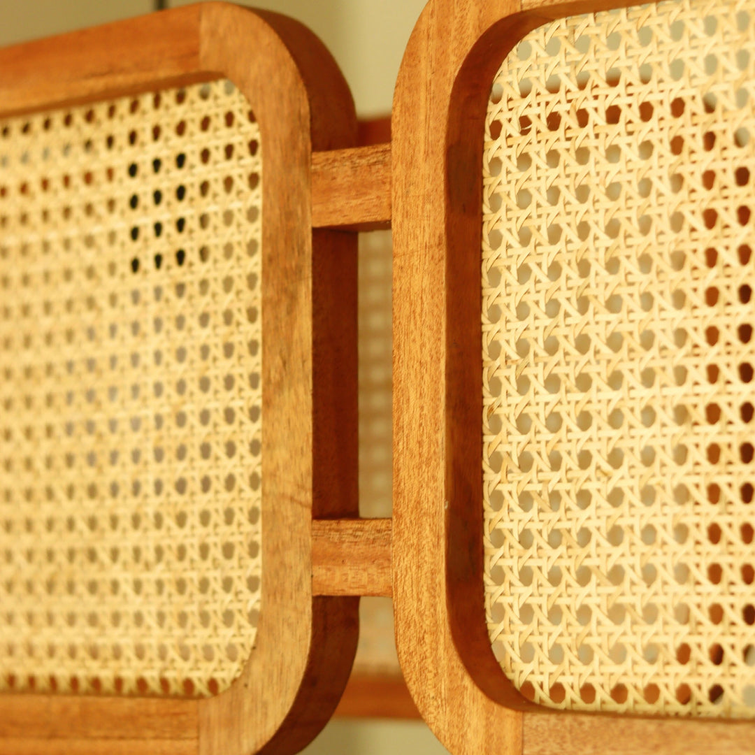 ArCane Rattan Cane Linear Light – L43 Long Chandelier 43 inch