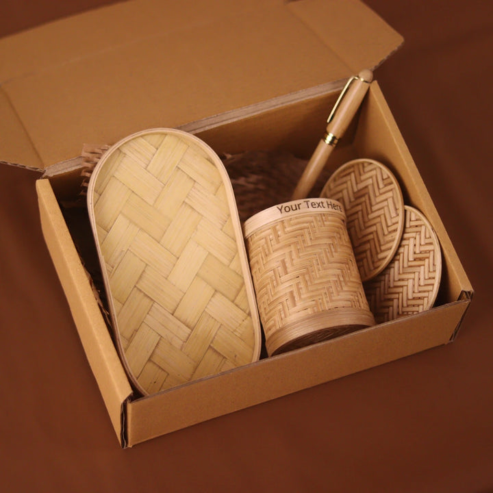 Sustainable Bamboo Gift Hamper – Handmade Eco-Friendly Corporate & Personal Desk Set