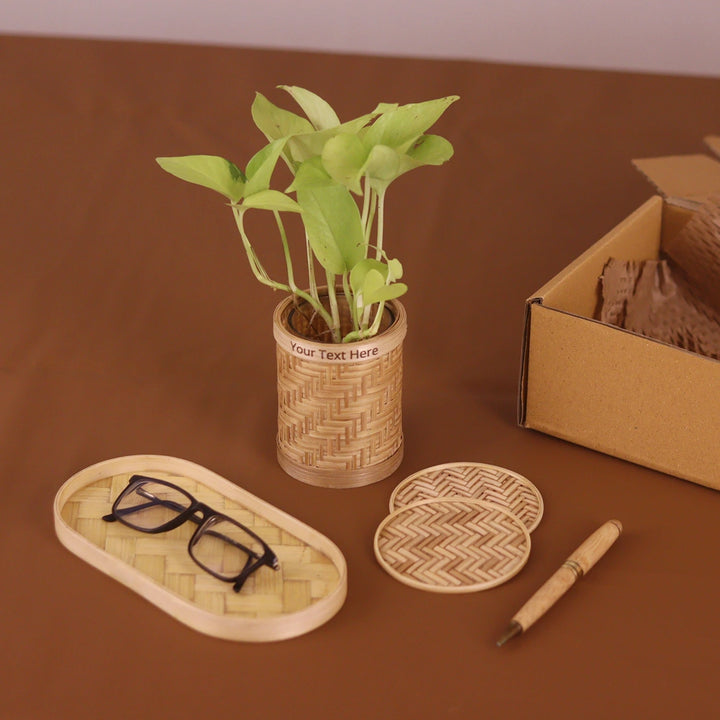 Sustainable Bamboo Gift Hamper – Handmade Eco-Friendly Corporate & Personal Desk Set