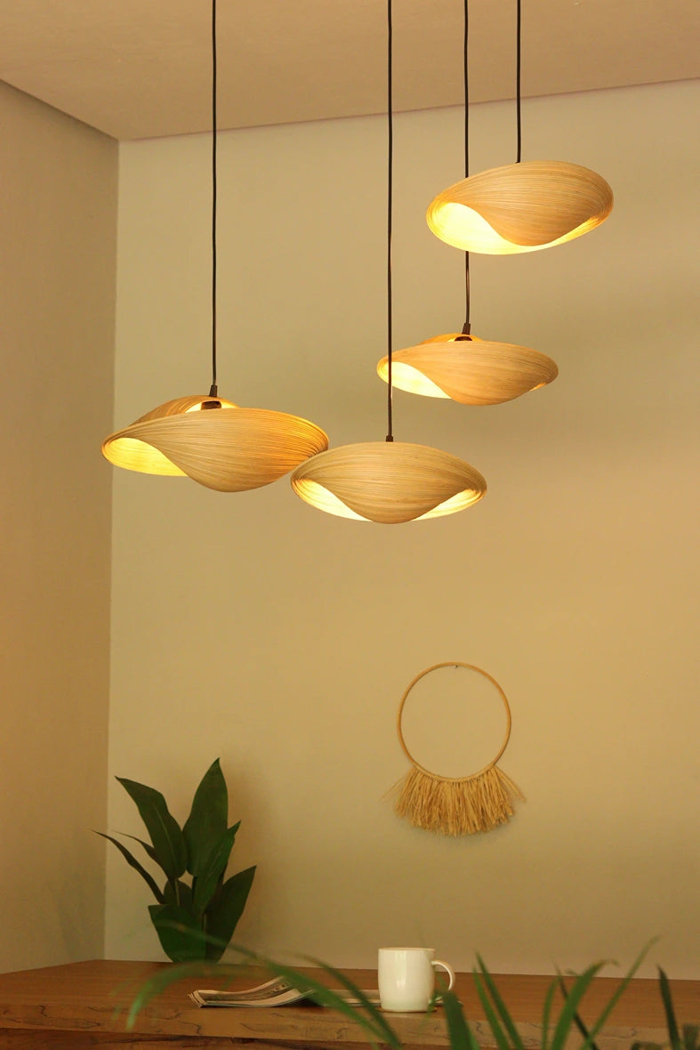 Azura Twist Bamboo Pendant Light – Seashell lamp