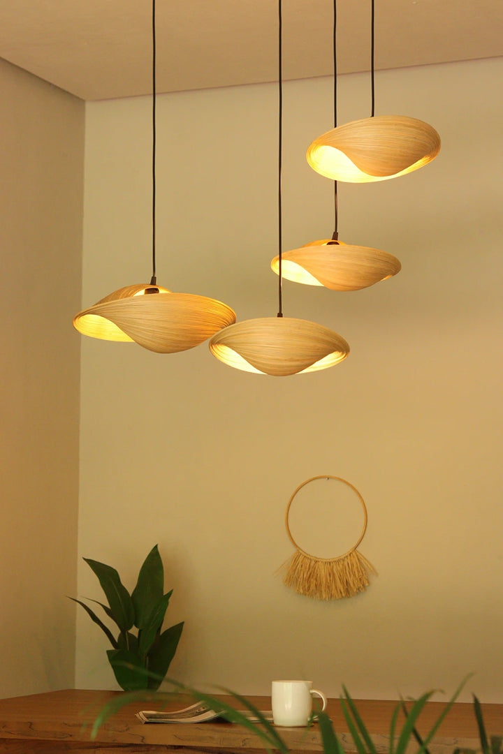 Azura Twist Bamboo Pendant Light – Seashell lamp