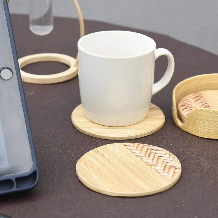 Bamboo Tea Coaster set of 4 - personalized sustainable gift