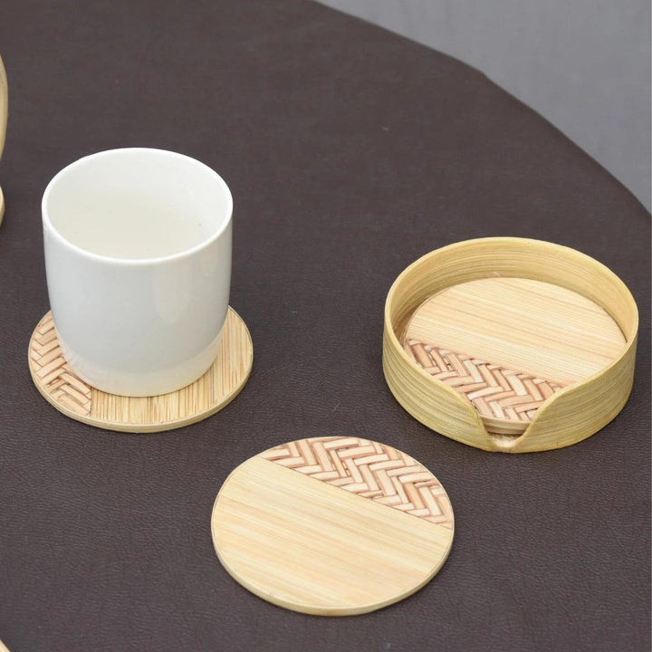 Bamboo Tea Coaster set of 4 - personalized sustainable gift