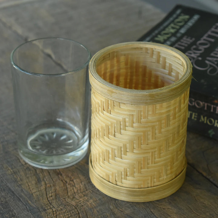 Eco-friendly bamboo tabletop planter ideal for office decor