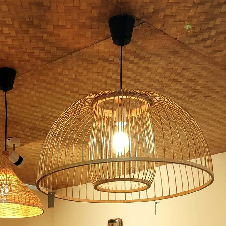 handwoven-bamboo-dome-lighting-for-resort-interior
