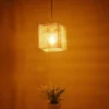Warm ambient lighting with bamboo pendant lamps