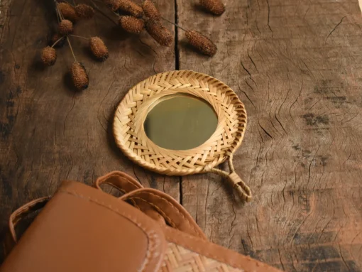 Handmade bamboo hand mirror: a stylish addition to your bamboo home decor