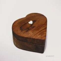 Elegant teak wood ring box for gifting and home decor