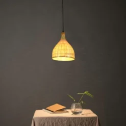 Unique bamboo lights to create an inviting ambiance