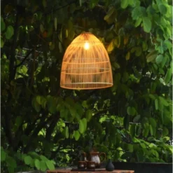 Decorative bamboo lights adding a warm glow to your home