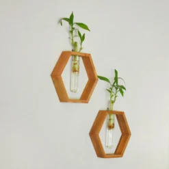 Elegant wall-mounted planter with trailing vines
