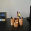 Eco-friendly bamboo pen holder for office or home use