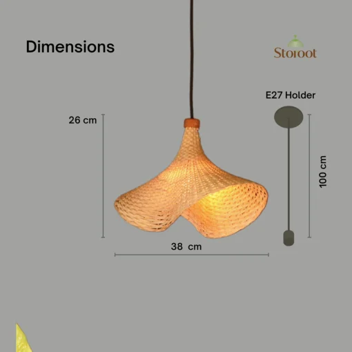 Unique bamboo lamp with a woven pattern, providing soft and artistic lighting for any room.